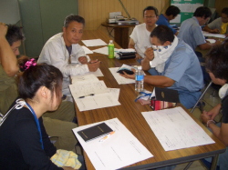 チームで話し合っている写真