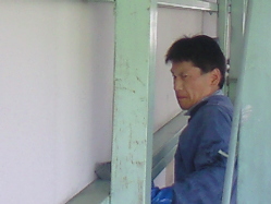 掃除している最中の写真